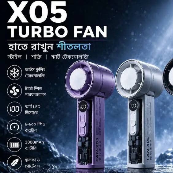 X05 Handheld High-Speed Turbo Cooling Fan (3000mAh Battery) | ShopTrip X05 Handheld High-Speed Turbo Cooling Fan (3000mAh Battery)