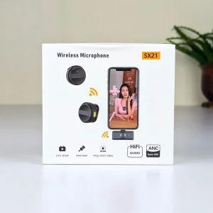SX21 New 2-in-1 Wireless Lavalier Microphone
